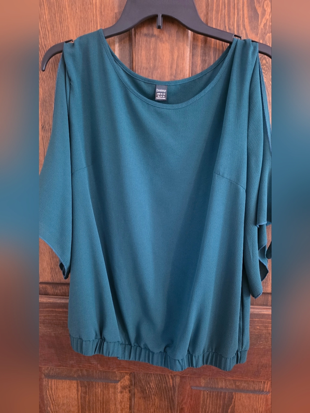 Relaxed Green Short Sleeve Women's Top XL